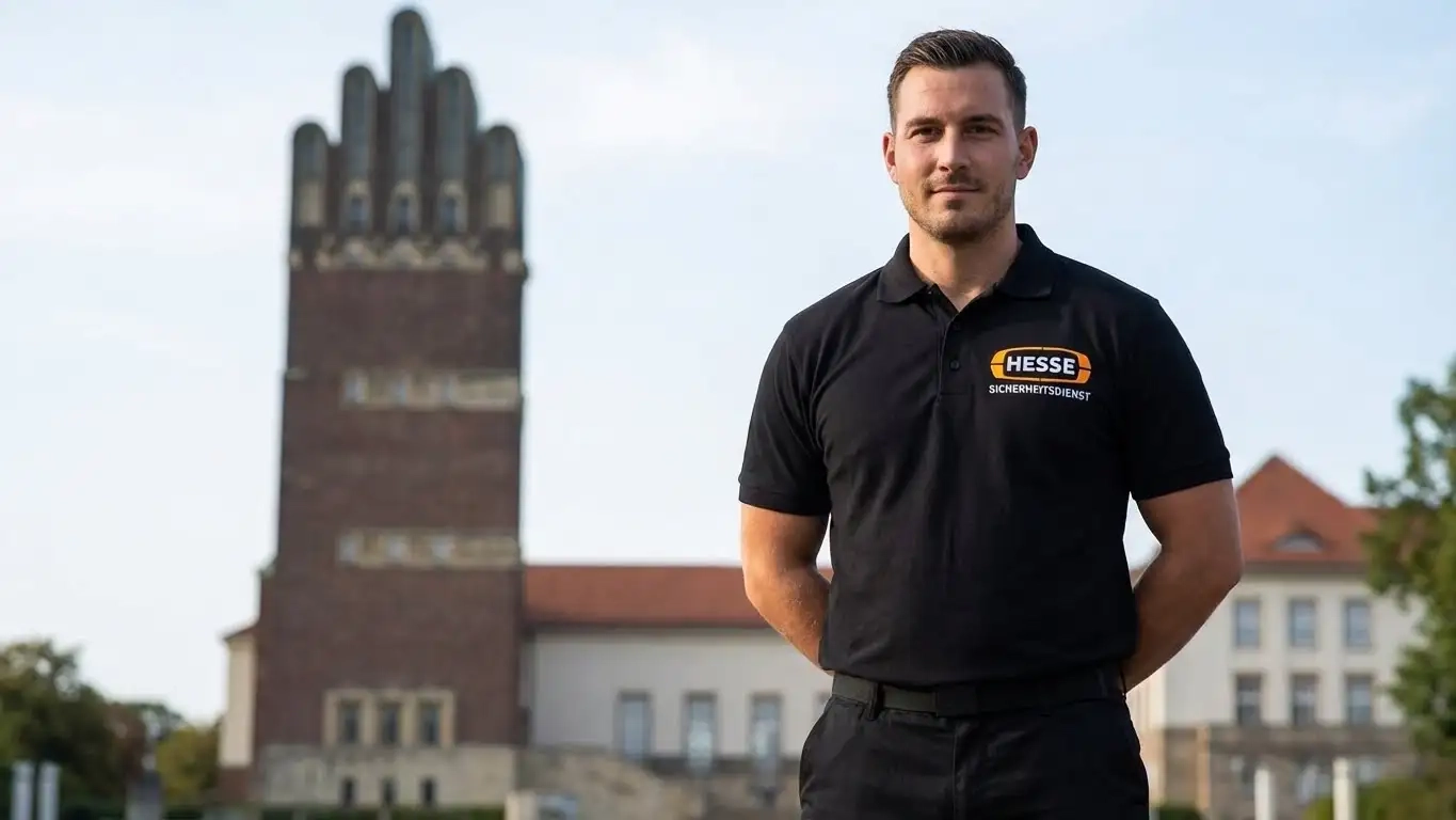 Hesse Sicherheitsdienst employee at Mathildenhöhe Darmstadt Hesse Sicherheitsdienst employee at Mathildenhöhe Darmstadt