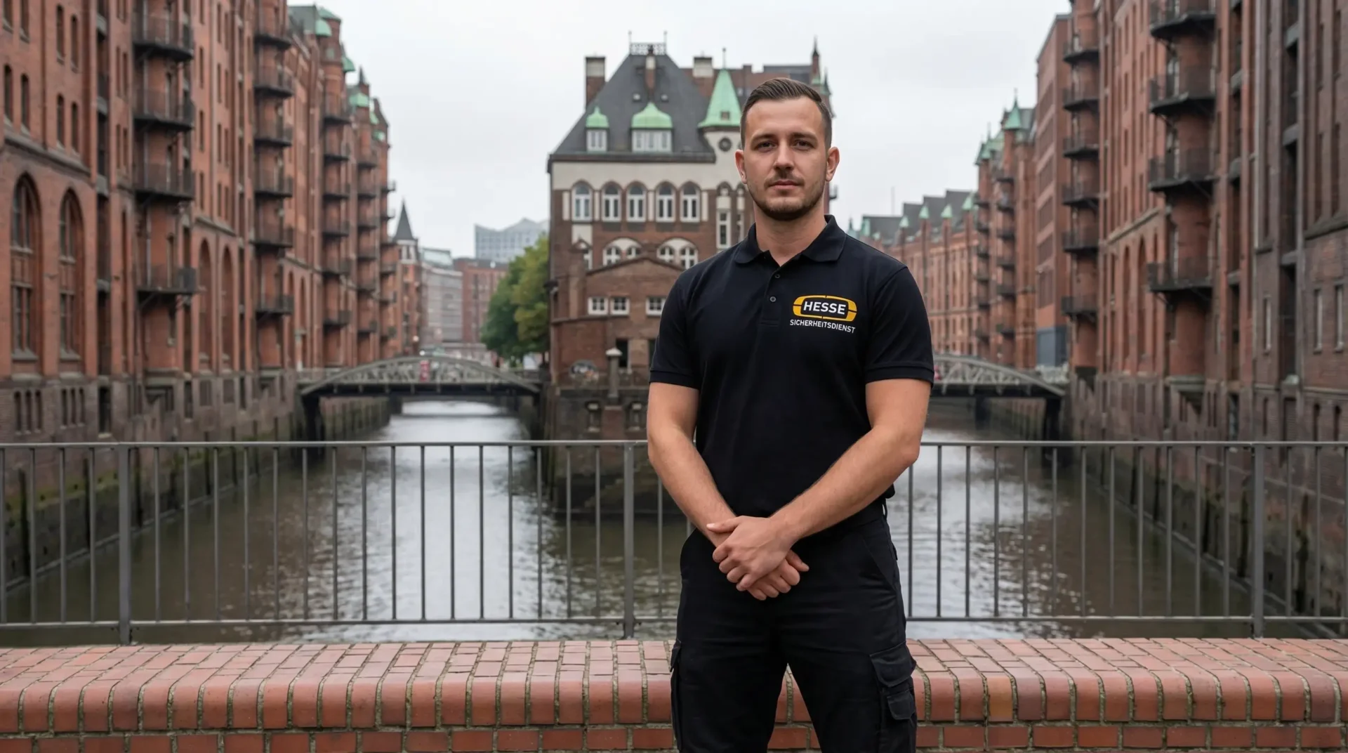 Hesse Sicherheitsdienst employee in Speicherstadt Hamburg